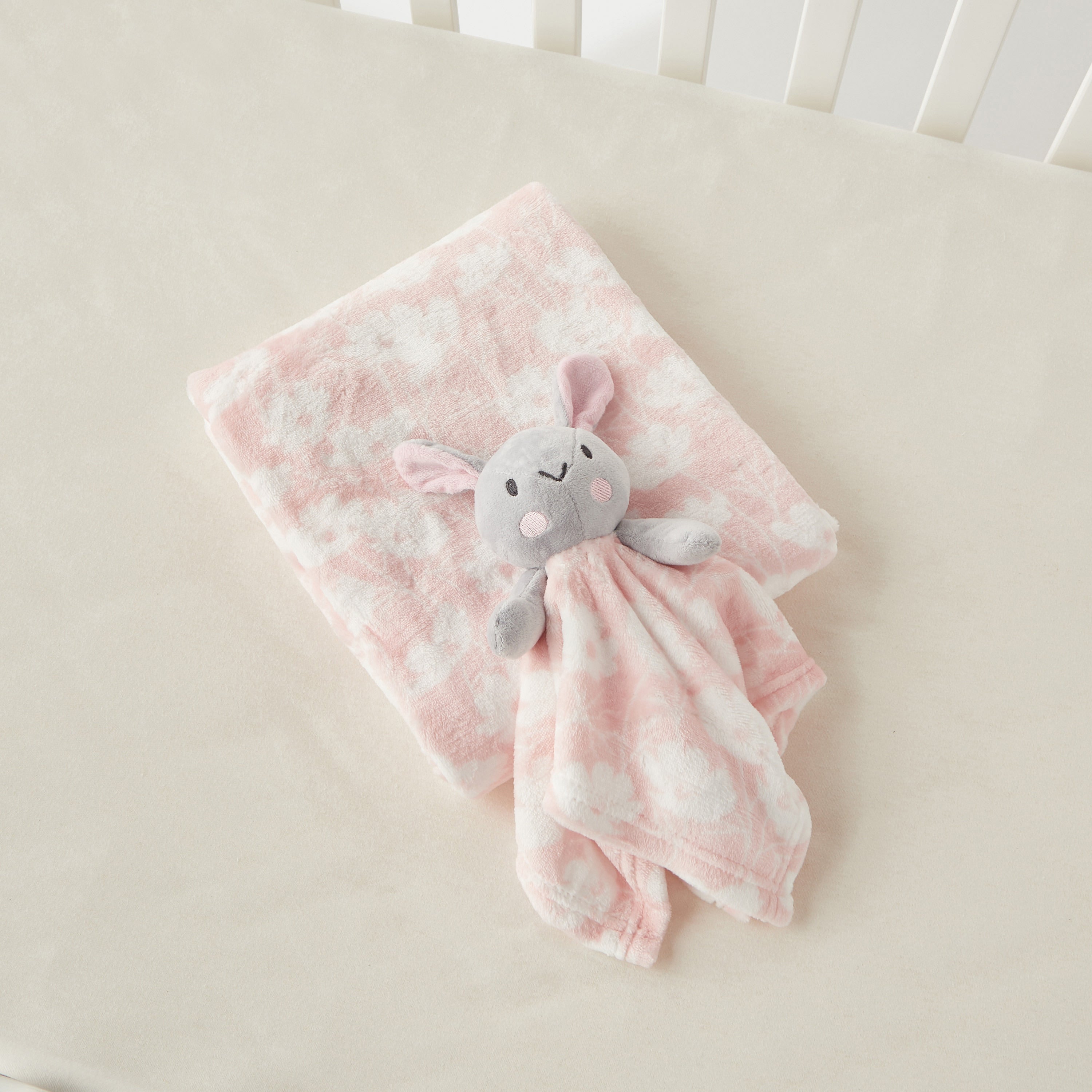 Juniors Floral Print Blanket with Soft Toy - 75x90 cm