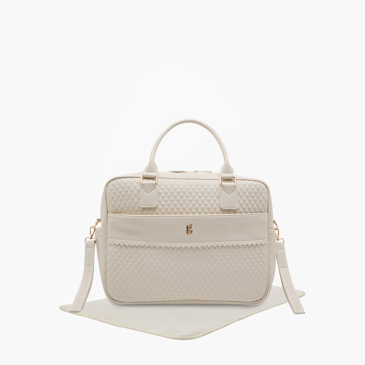 Giggles Quilted Diaper Bag with Zip Closure and Double Handle