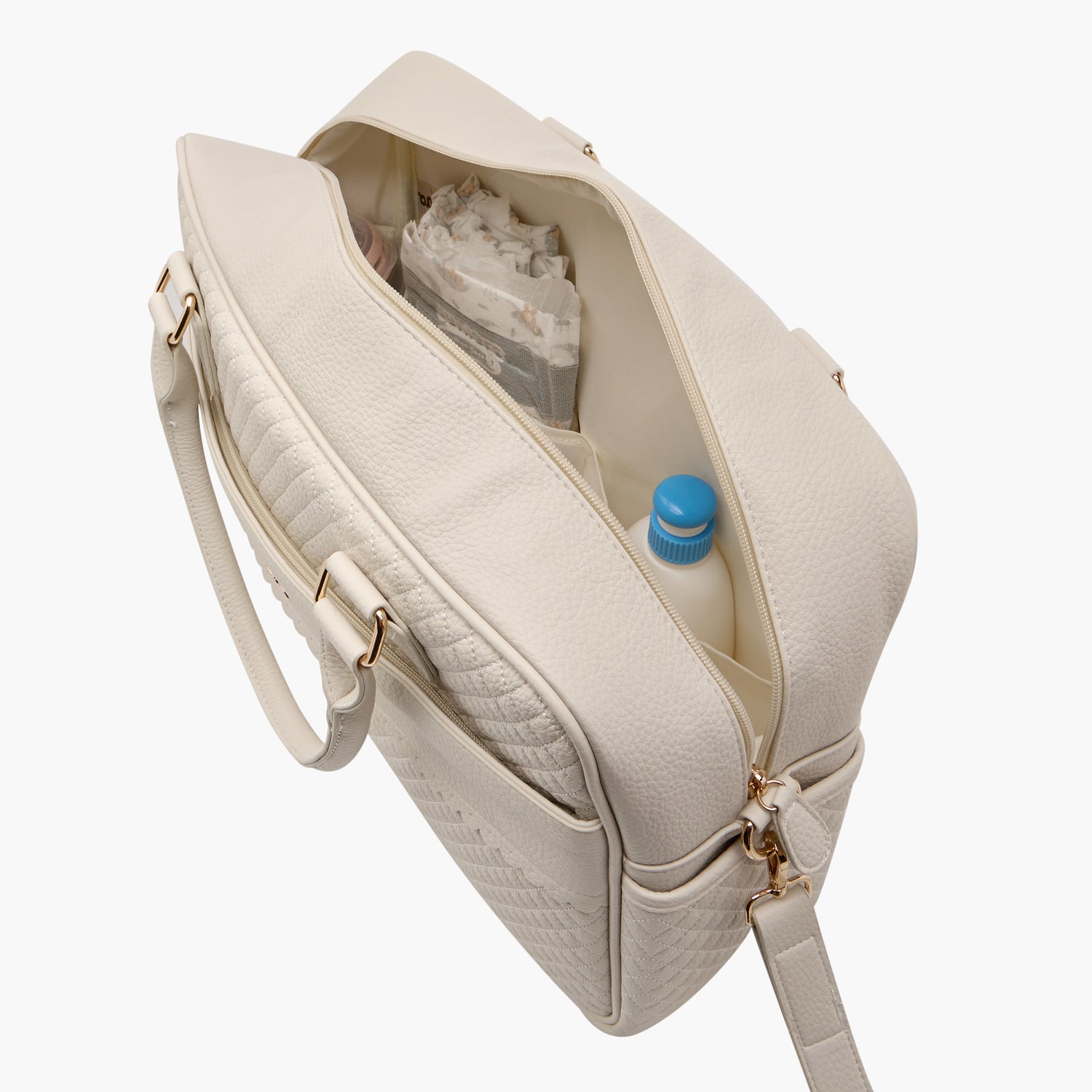 Giggles Quilted Diaper Bag with Zip Closure and Double Handle
