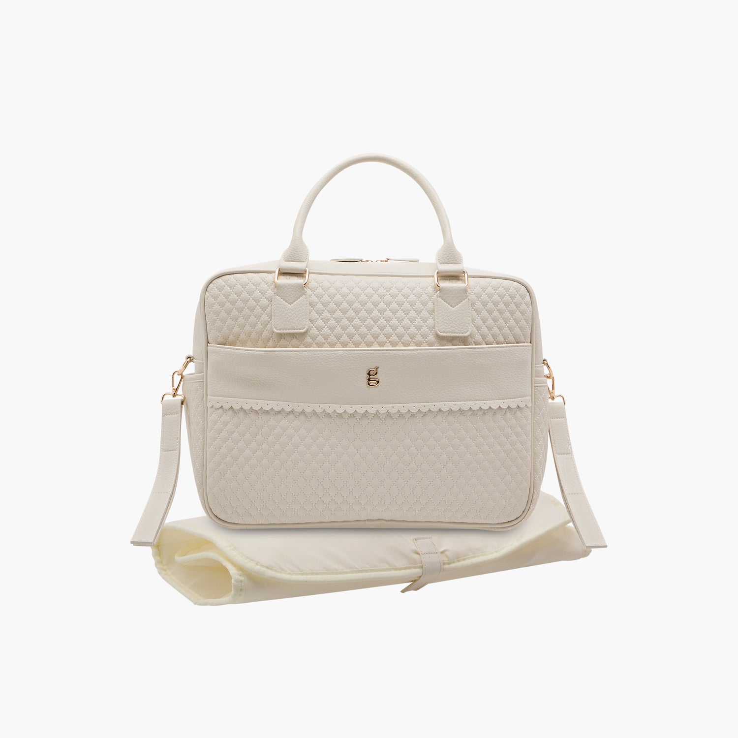 Giggles Quilted Diaper Bag with Zip Closure and Double Handle