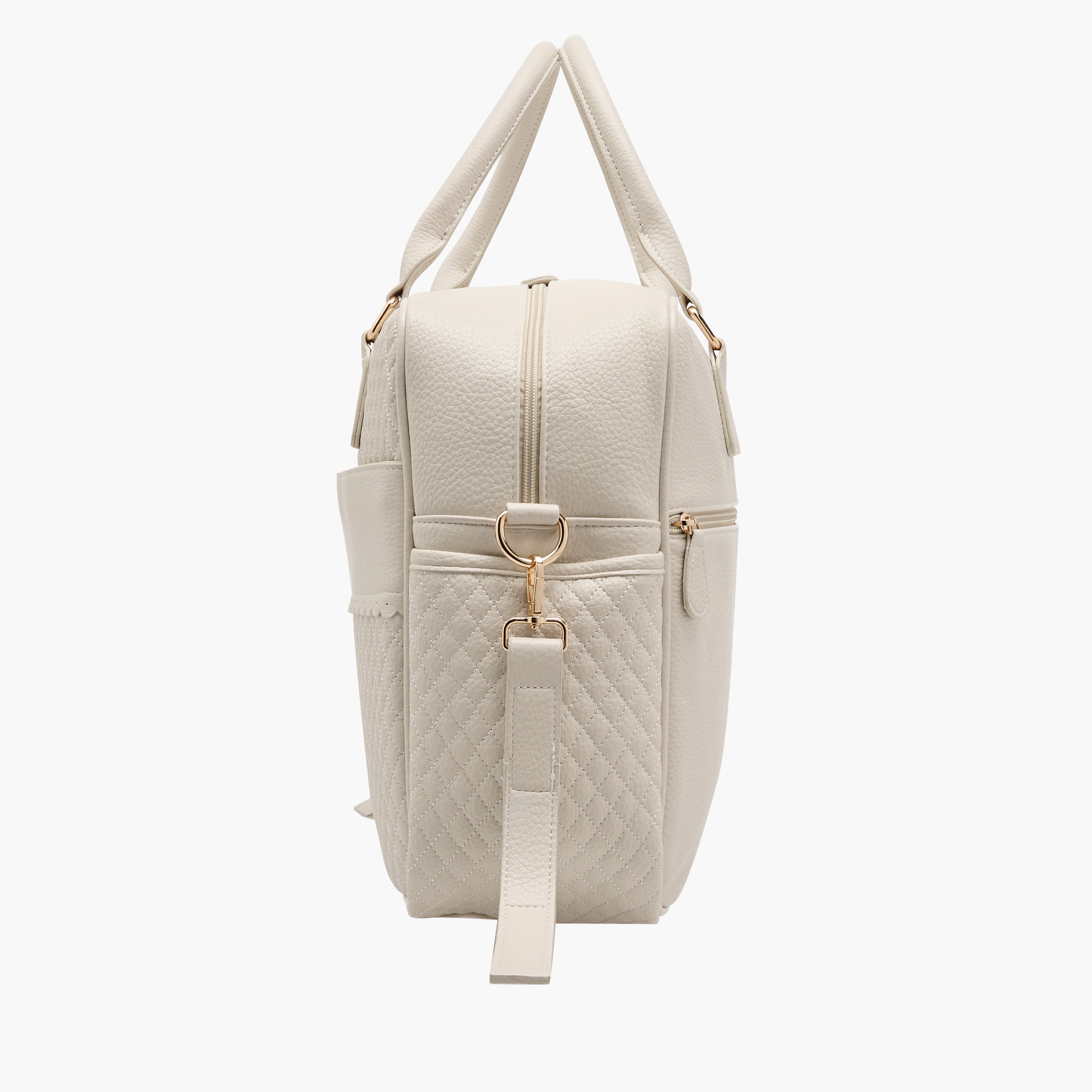Giggles Quilted Diaper Bag with Zip Closure and Double Handle