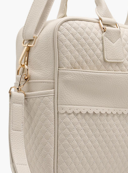 Giggles Quilted Diaper Bag with Zip Closure and Double Handle-baby-gear-diaperbags-image-9