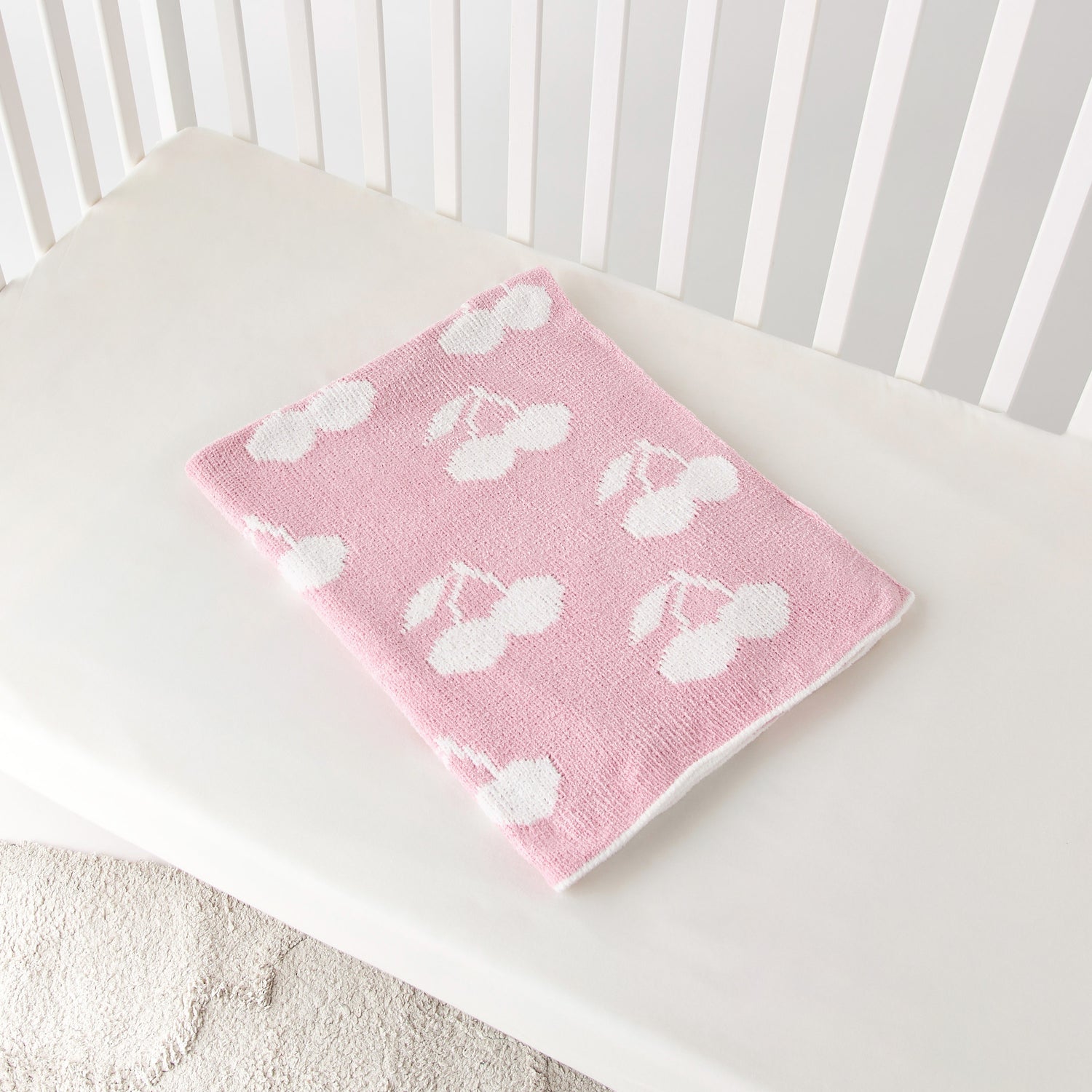 Juniors All-Over Cherry Print Raschel Blanket - 75x100 cm