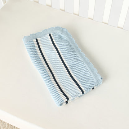 Juniors Striped Knitted Throw Blanket - 79x90 cm