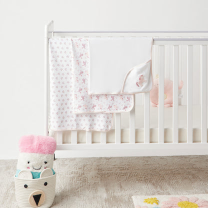 Giggles 3-Piece Printed Receiving Blanket Set - 80x80 cm