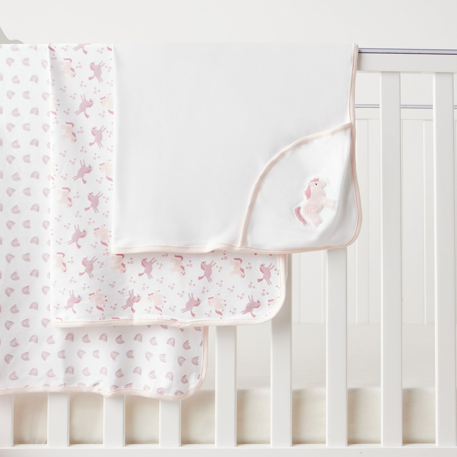 Giggles 3-Piece Printed Receiving Blanket Set - 80x80 cm