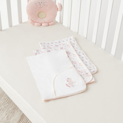 Giggles 3-Piece Printed Receiving Blanket Set - 80x80 cm