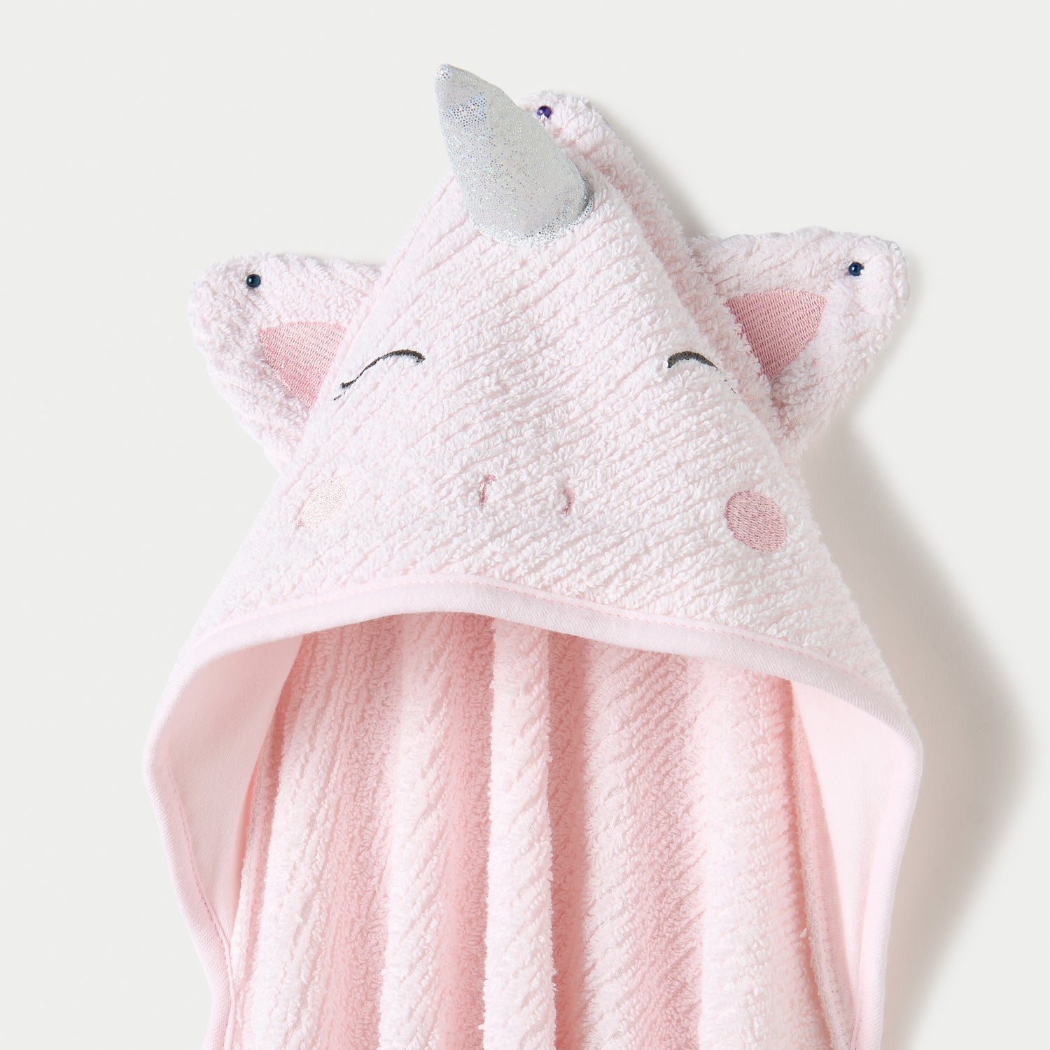 Juniors Unicorn Applique Hooded Towel - 80x80 cm