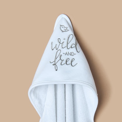 Juniors 2-Piece Applique Detail Hooded Towel Set - 80x80 cm