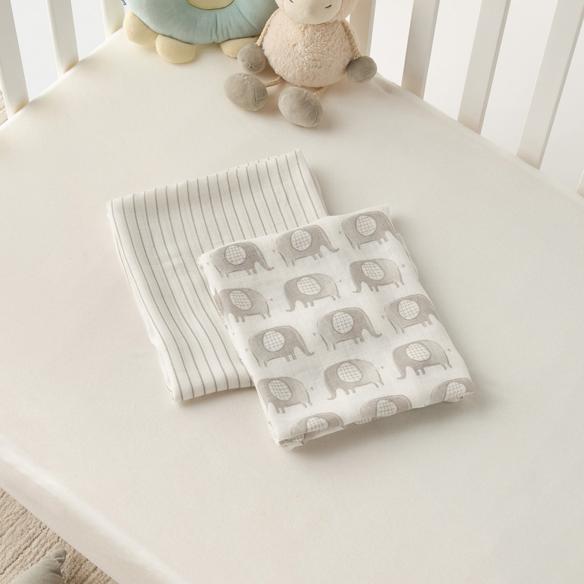 Giggles Printed Muslin Swaddle Blanket - Set of 2