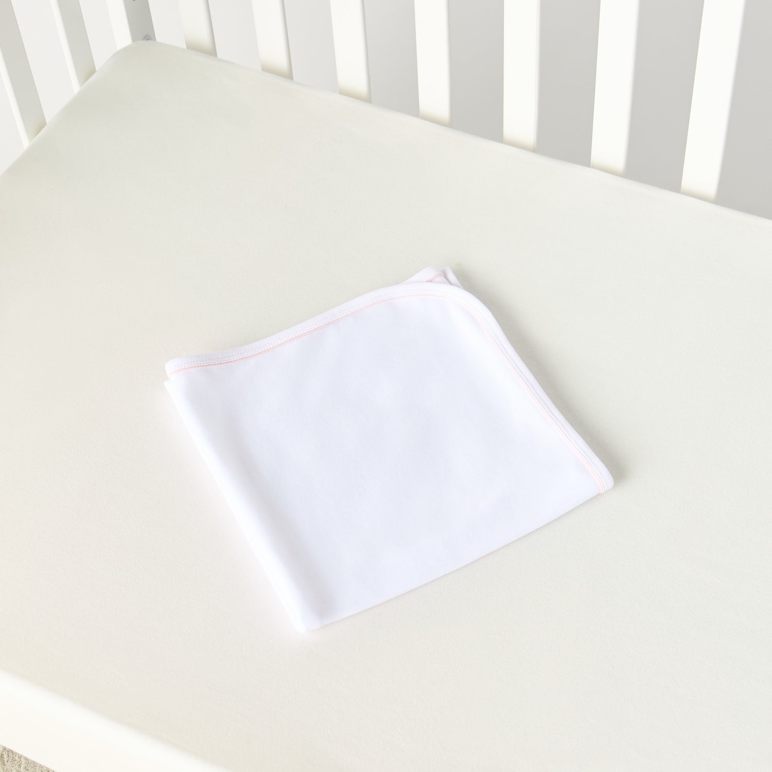 Juniors Solid Receiving Blanket with Piping - 80x80 cm