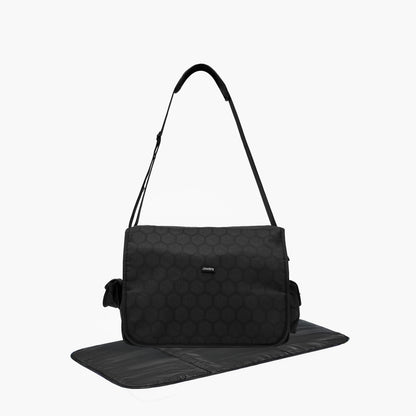 Juniors Printed Diaper Bag with Adjustable Strap - Black
