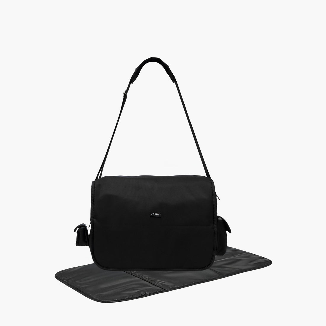 Juniors Diaper Bag with Changing Mat - Black