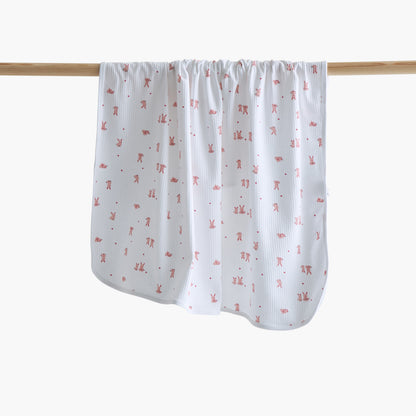 Juniors All-Over Bunny Print Receiving Blanket - 70x70 cm - HomeBabyNurseryBlankets &amp; SwaddlesReceiving Blankets