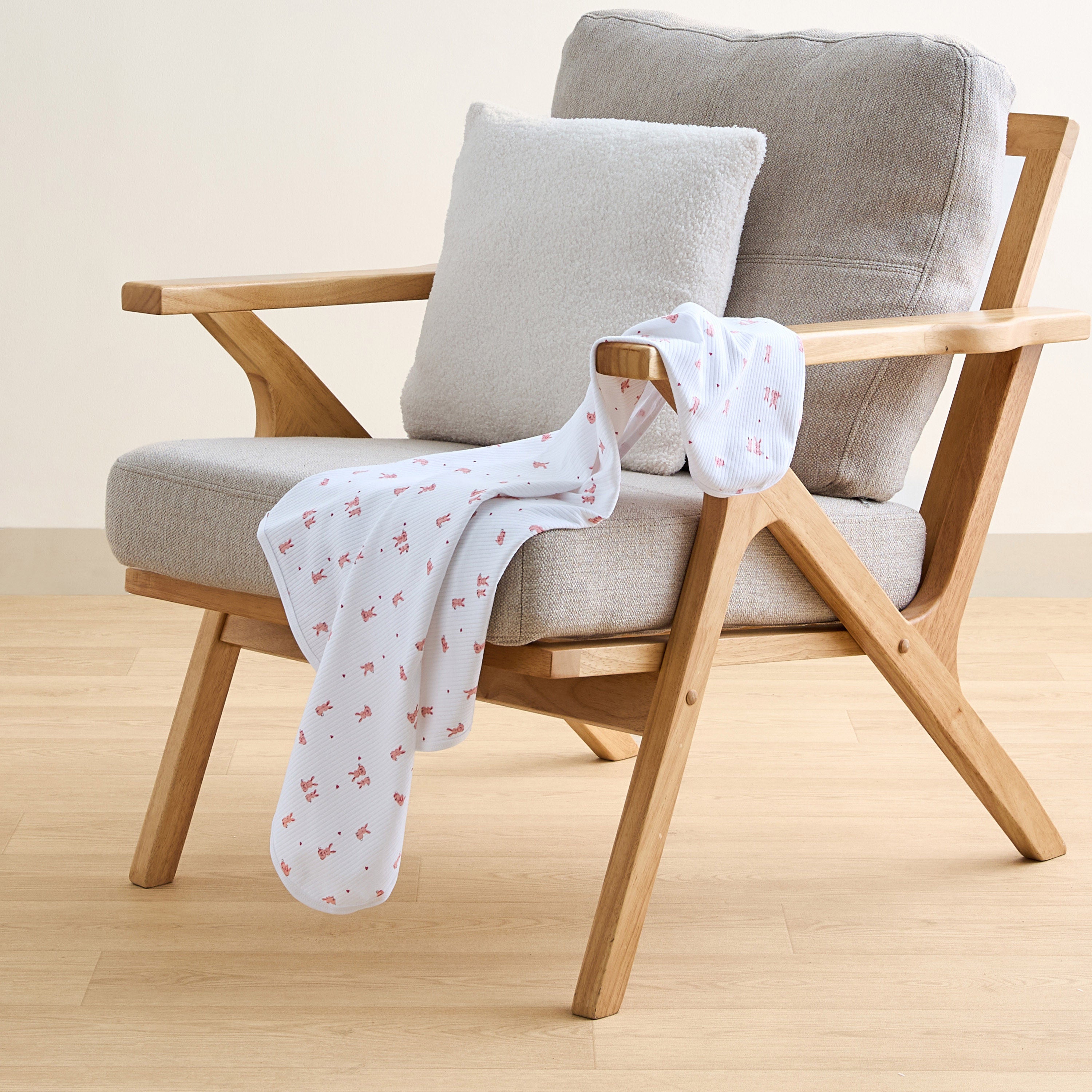 Juniors All-Over Bunny Print Receiving Blanket - 70x70 cm