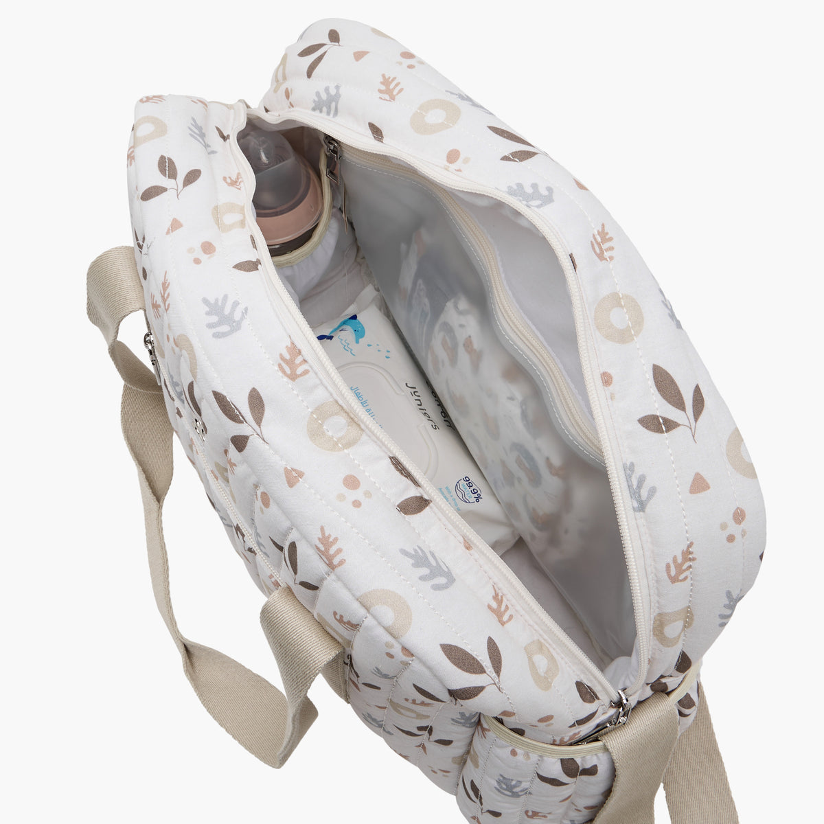 Giggles Printed Diaper Bag with Zip Closure and Top Handles