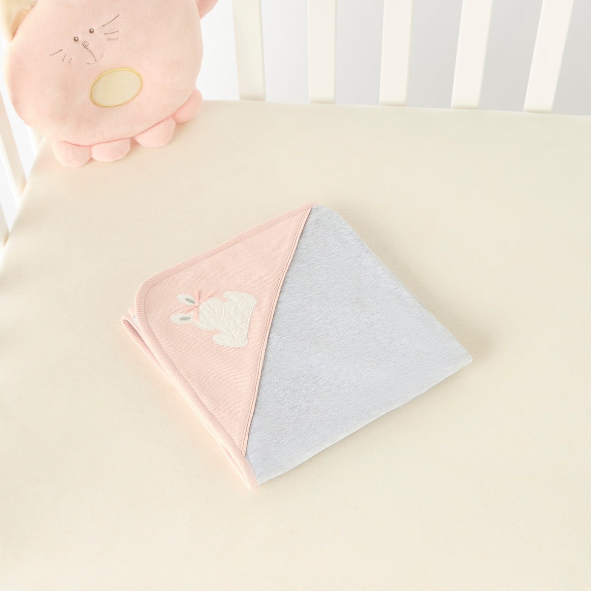 Giggles Bunny Applique Receiving Blanket - 70x70 cms
