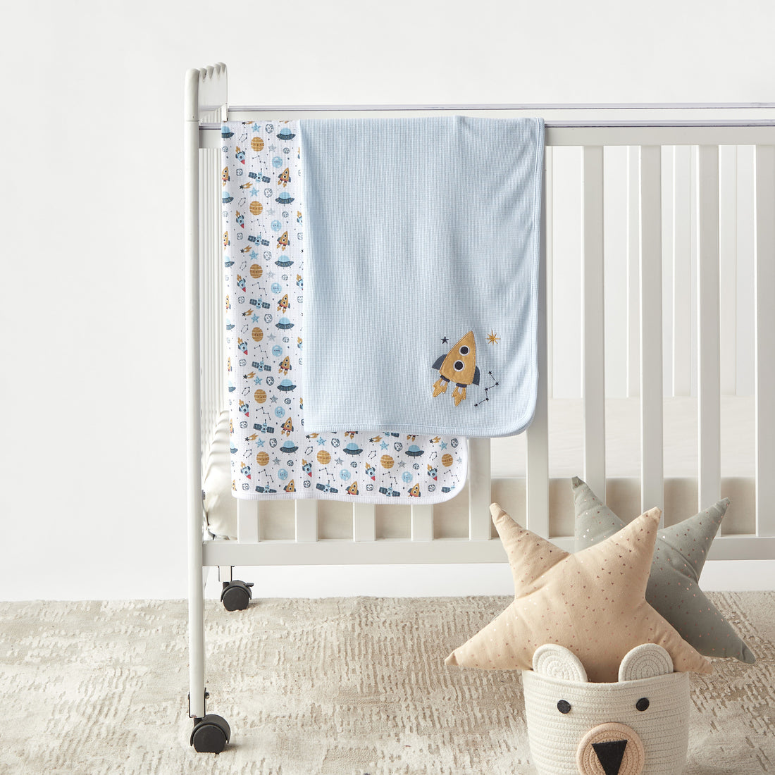 Juniors Rocket Print Receiving Blanket - Set of 2 - HomeBabyNurseryBlankets & SwaddlesReceiving Blankets