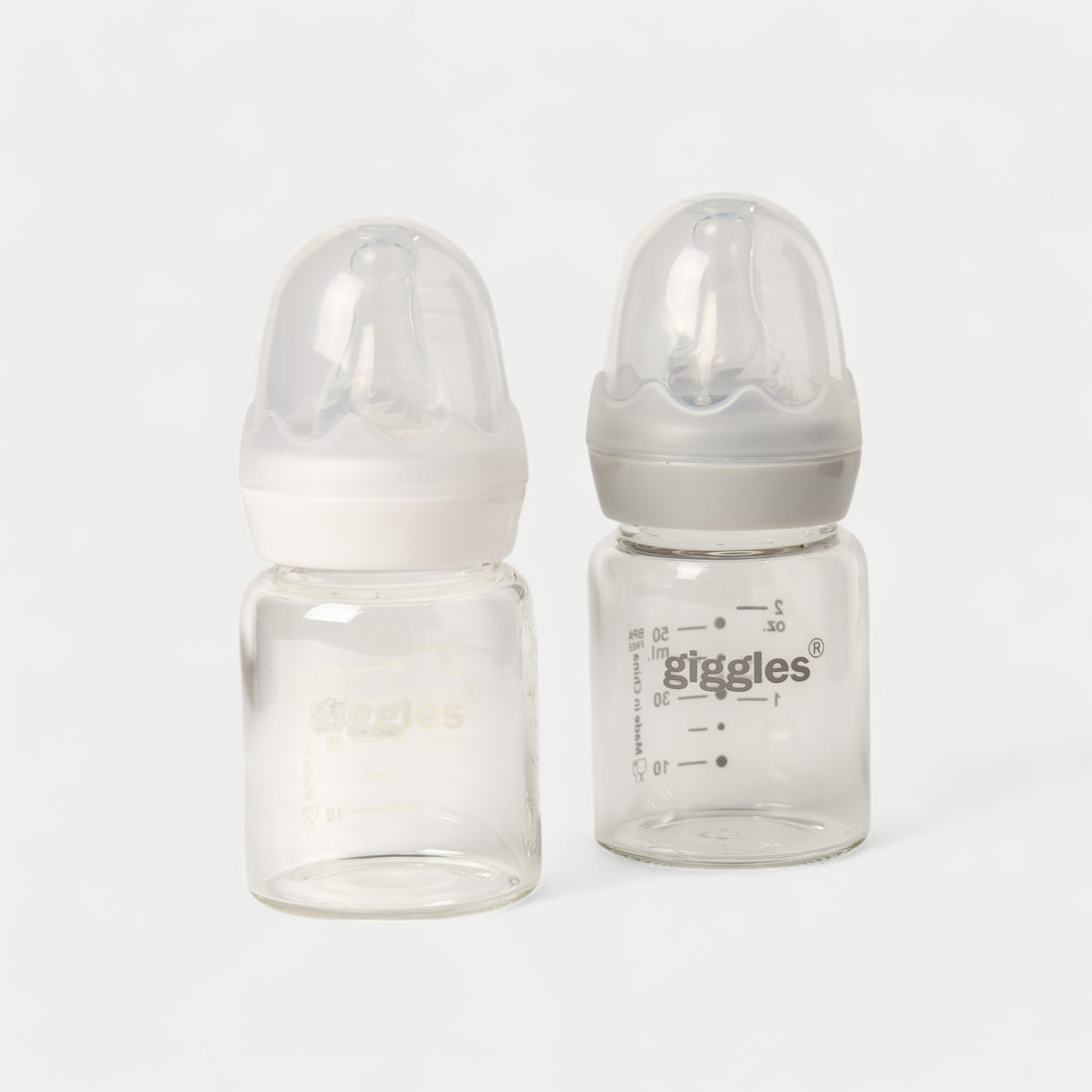 Giggles 2-Piece Glass Feeding Bottle Set - 50 ml - HomeBabyFeedingFeeding BottlesBottles &amp; Teats