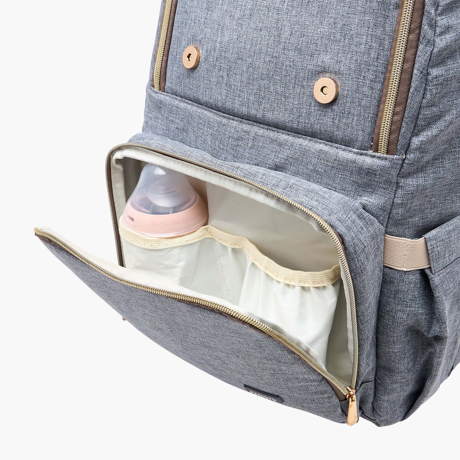 Juniors Solid Diaper Backpack with Adjustable Straps and Handle