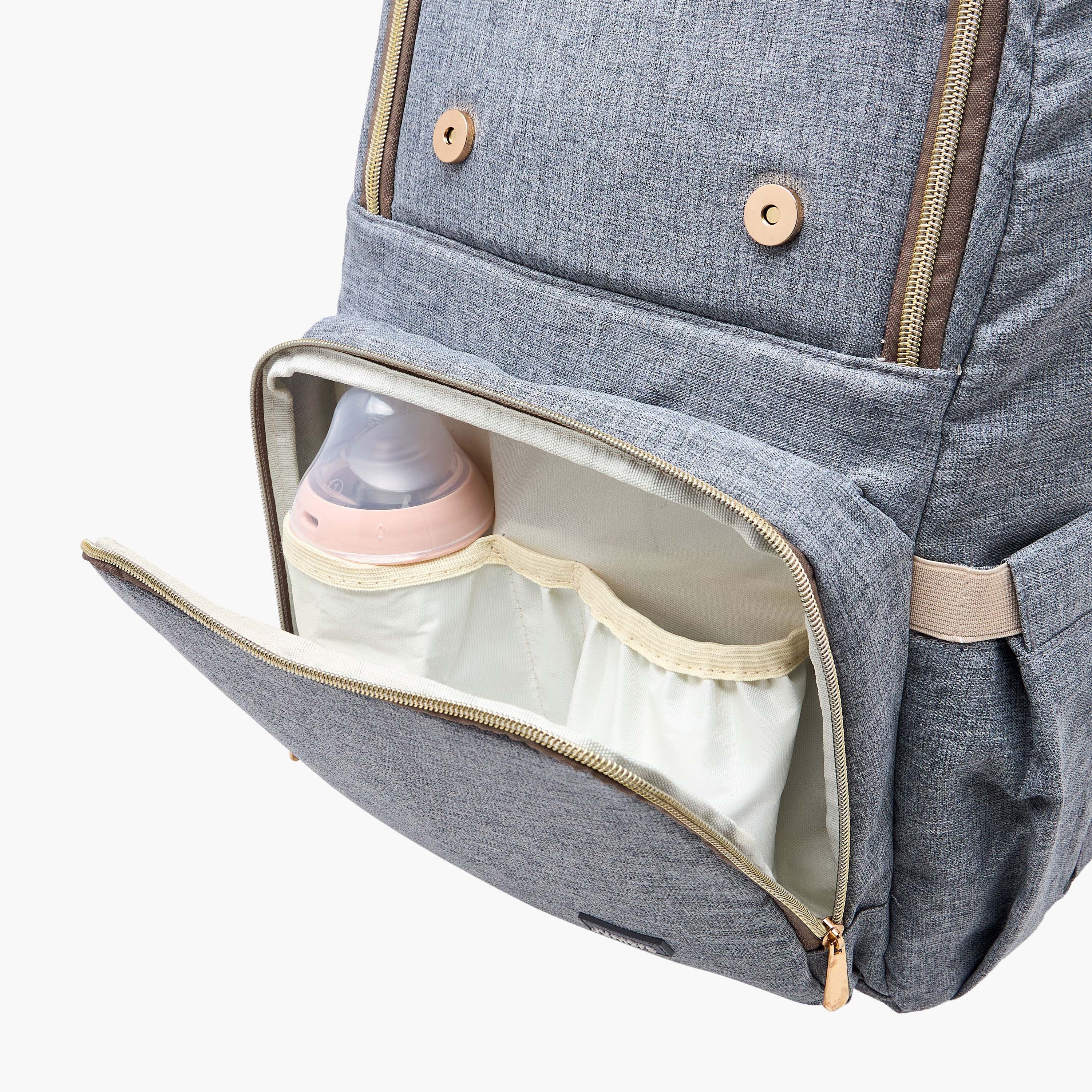Juniors Solid Diaper Backpack with Adjustable Straps and Handle