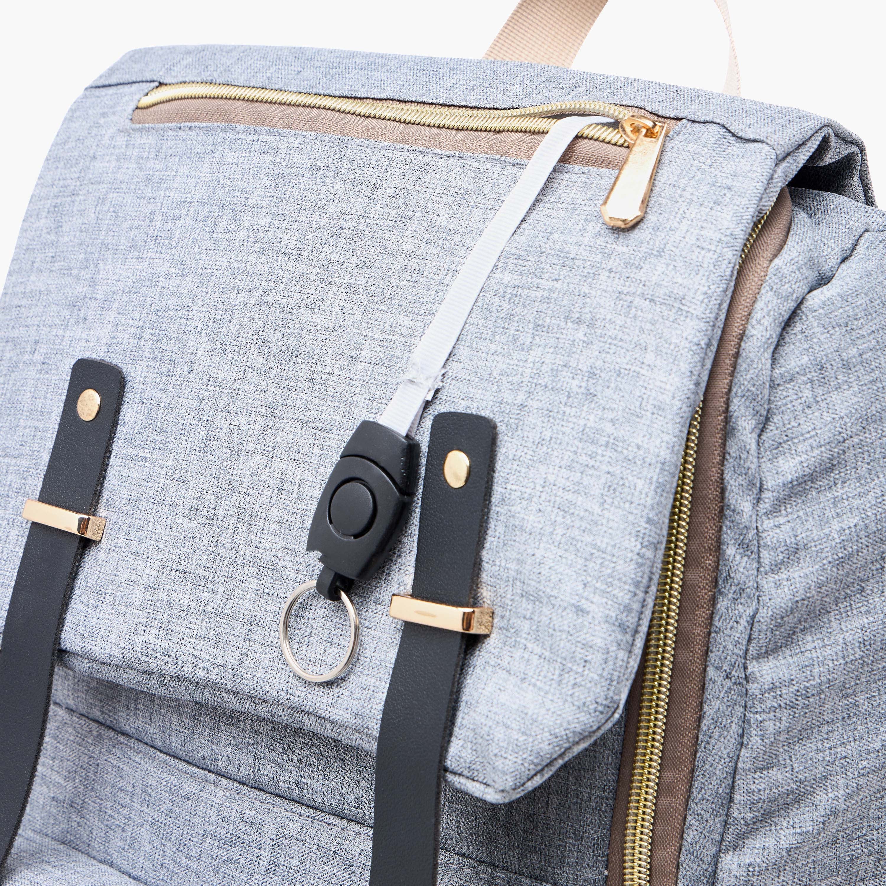 Juniors Solid Diaper Backpack with Adjustable Straps and Handle