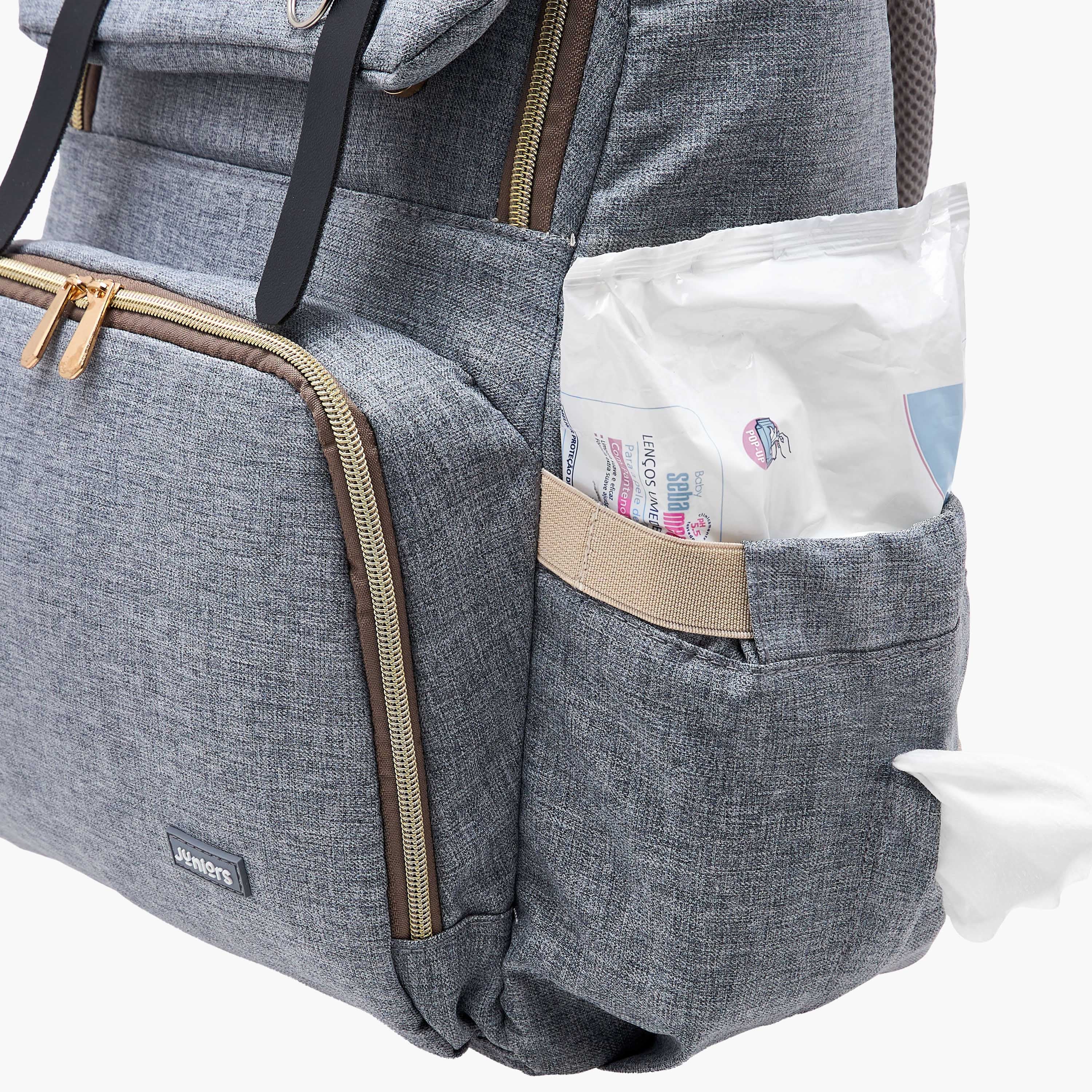 Juniors Solid Diaper Backpack with Adjustable Straps and Handle