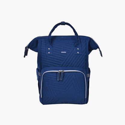 Juniors Quilted Diaper Backpack with Adjustable Straps and Zip Closure - Blue