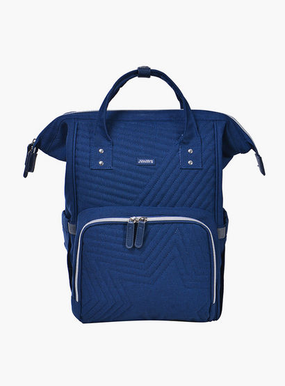 Juniors Quilted Diaper Backpack with Adjustable Straps and Zip Closure-baby-gear-diaperbags-image-1