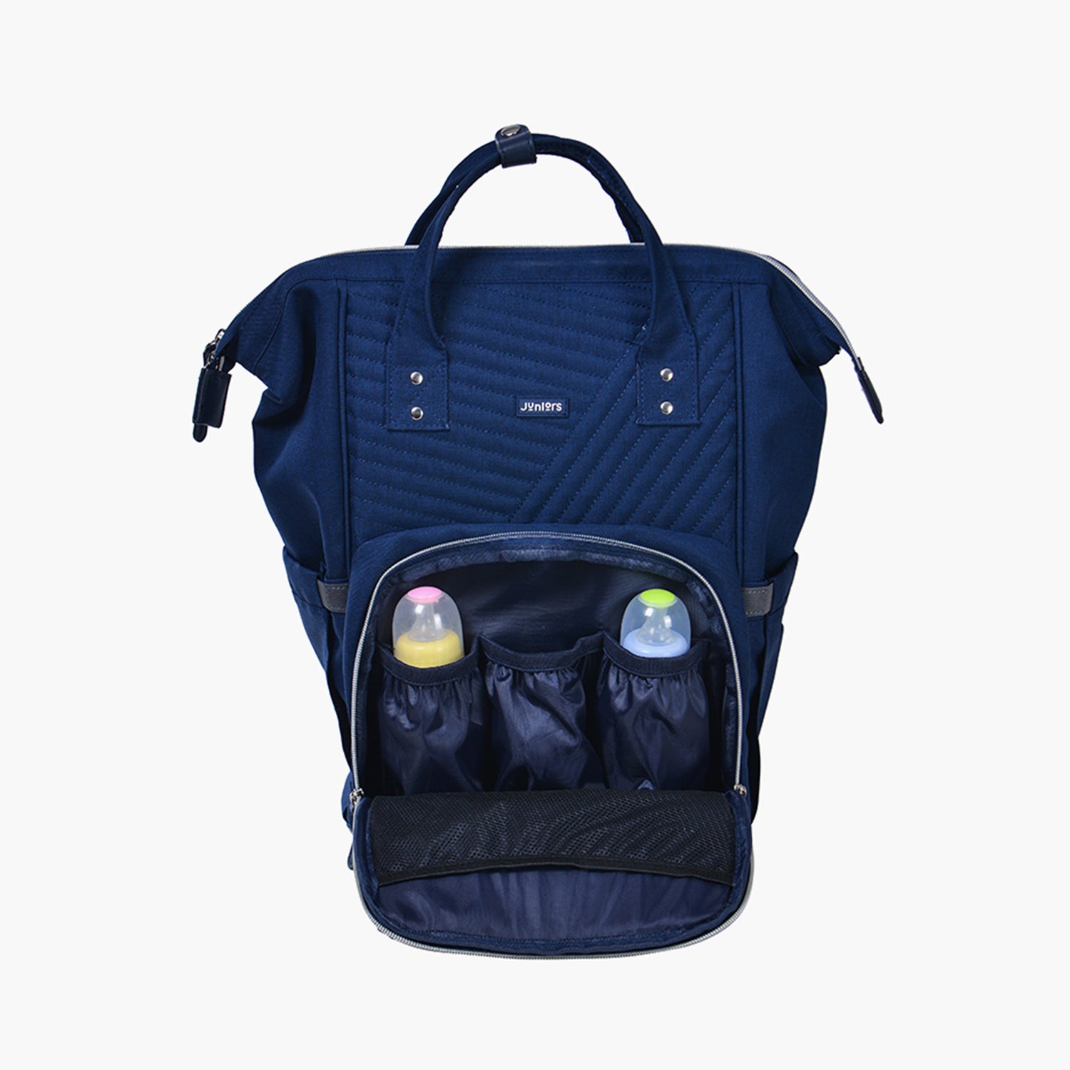 Juniors Quilted Diaper Backpack with Adjustable Straps and Zip Closure