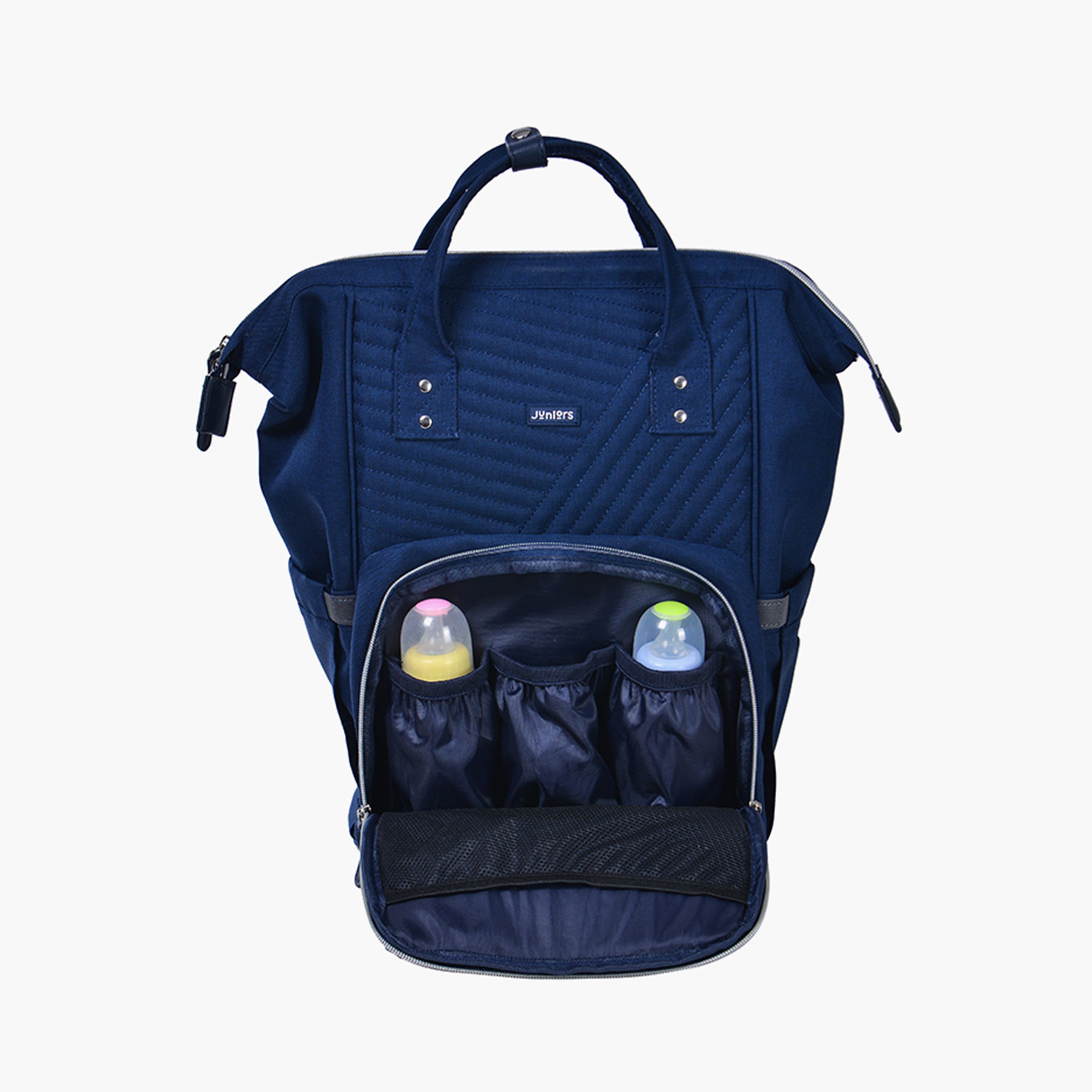 Juniors Quilted Diaper Backpack with Adjustable Straps and Zip Closure
