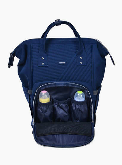 Juniors Quilted Diaper Backpack with Adjustable Straps and Zip Closure-baby-gear-diaperbags-image-3