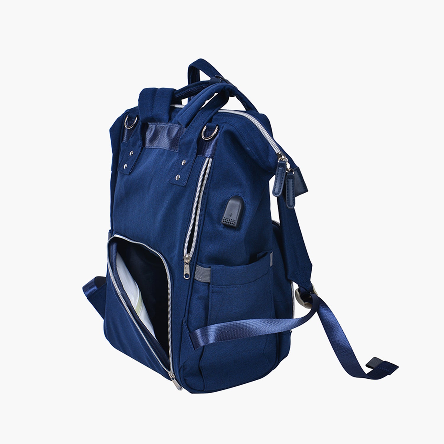 Juniors Quilted Diaper Backpack with Adjustable Straps and Zip Closure