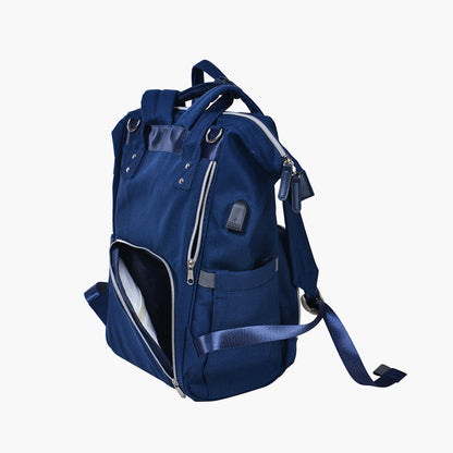 Juniors Quilted Diaper Backpack with Adjustable Straps and Zip Closure