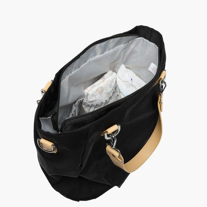 Juniors Solid Diaper Bag with Double Handle and Zip Closure