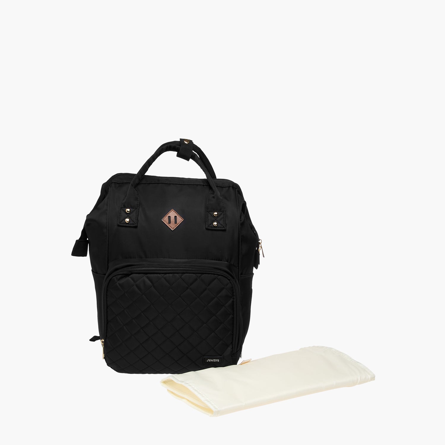 Juniors Quilted Diaper Backpack with Adjustable Shoulder Straps and Zip Closure