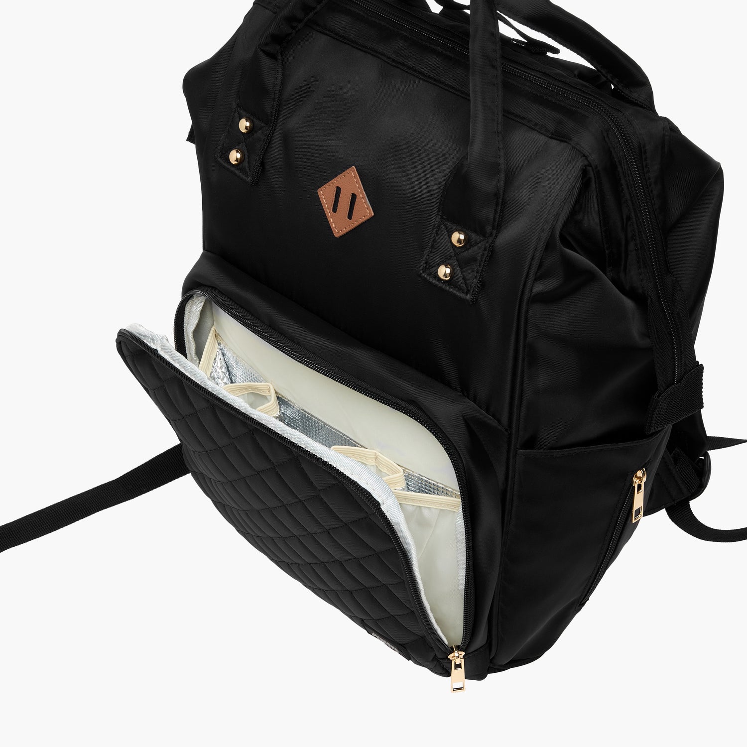 Juniors Quilted Diaper Backpack with Adjustable Shoulder Straps and Zip Closure
