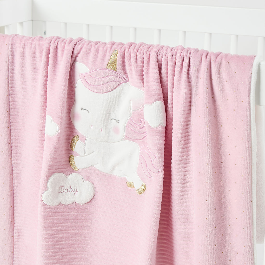 Juniors Unicorn Embroidered Blanket - 76x100 cm