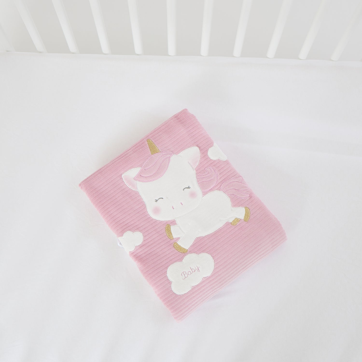Juniors Unicorn Embroidered Blanket - 76x100 cm