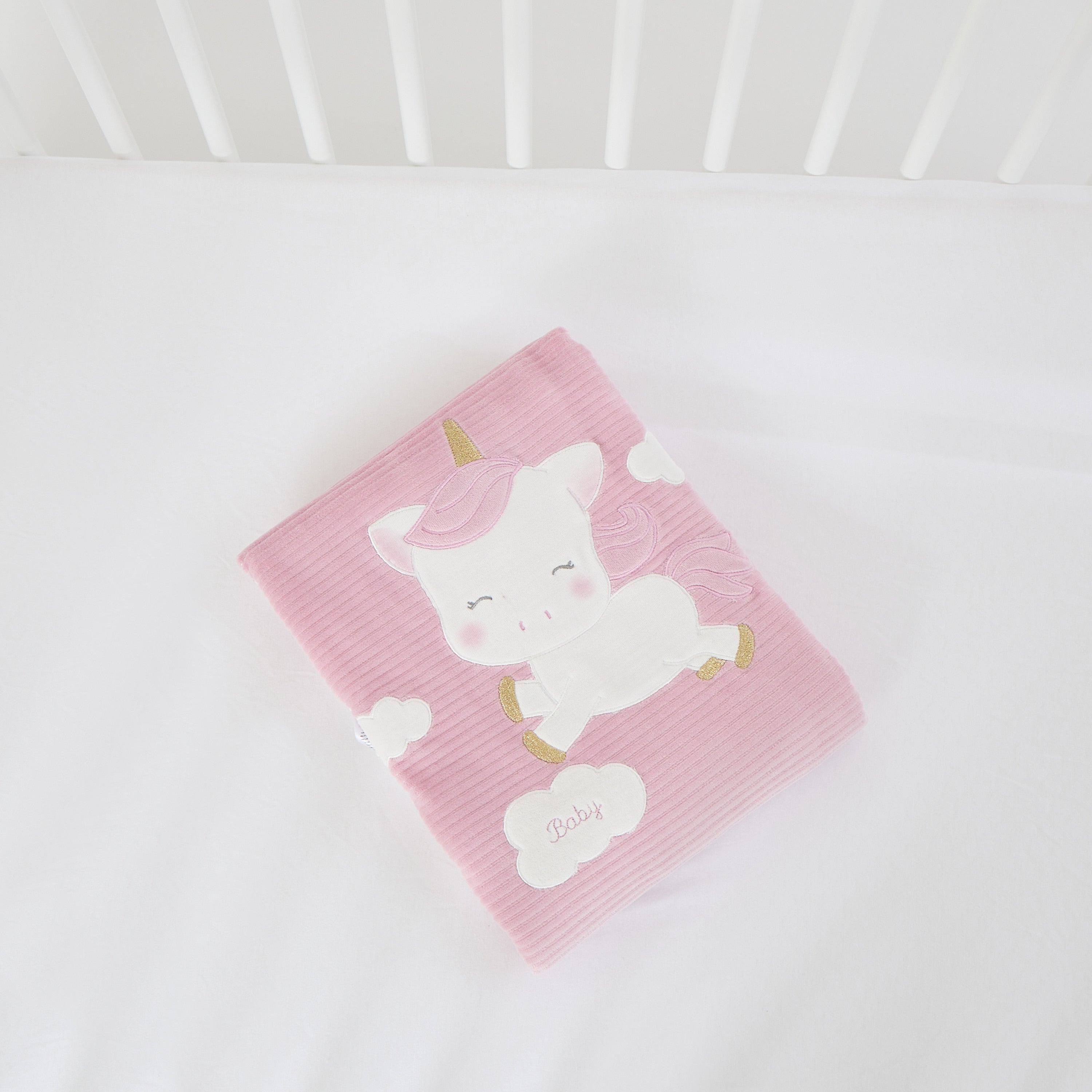 Juniors Unicorn Embroidered Blanket - 76x100 cm