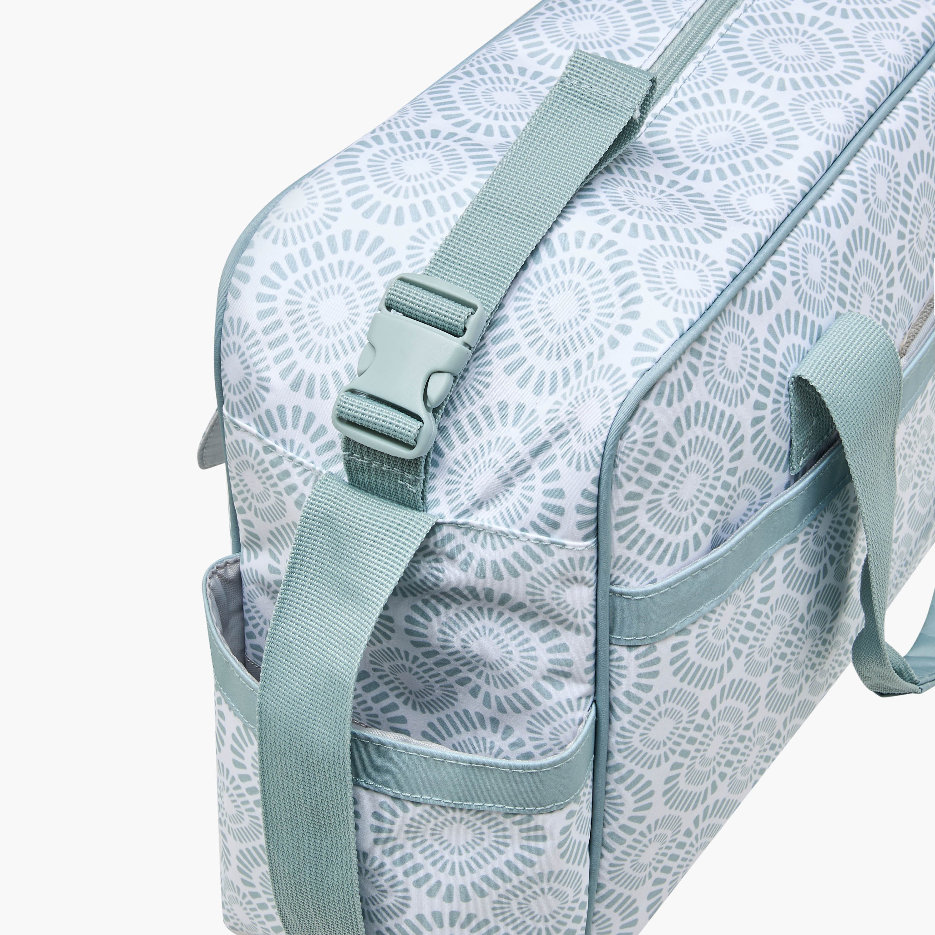 Juniors Printed Diaper Bag with Adjustable Strap and Zip Closure