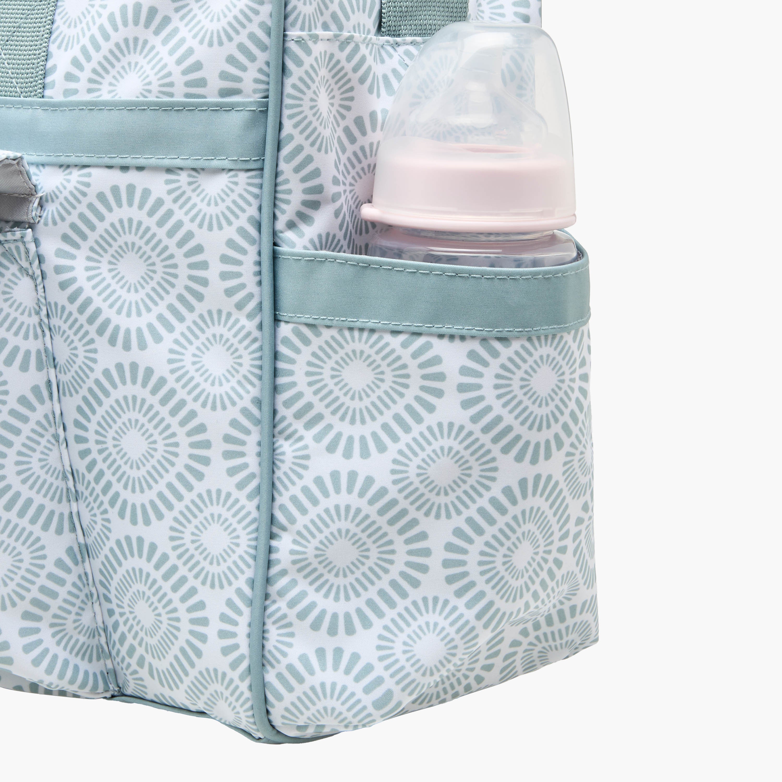 Juniors Printed Diaper Bag with Adjustable Strap and Zip Closure