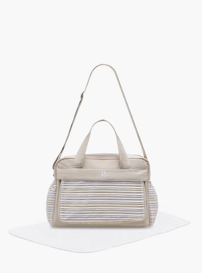 Giggles Striped Diaper Bag with Zip Closure and Adjustable Strap-baby-gear-diaperbags-image-1