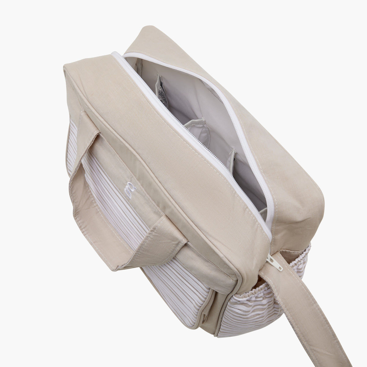 Giggles Striped Diaper Bag with Zip Closure and Adjustable Strap