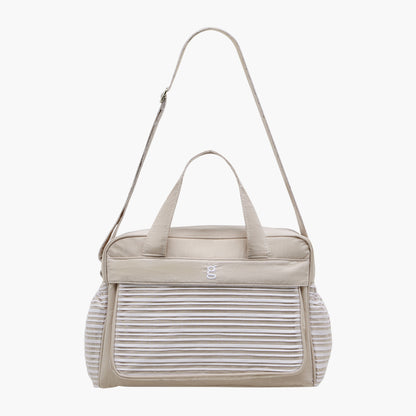 Giggles Striped Diaper Bag with Zip Closure and Adjustable Strap