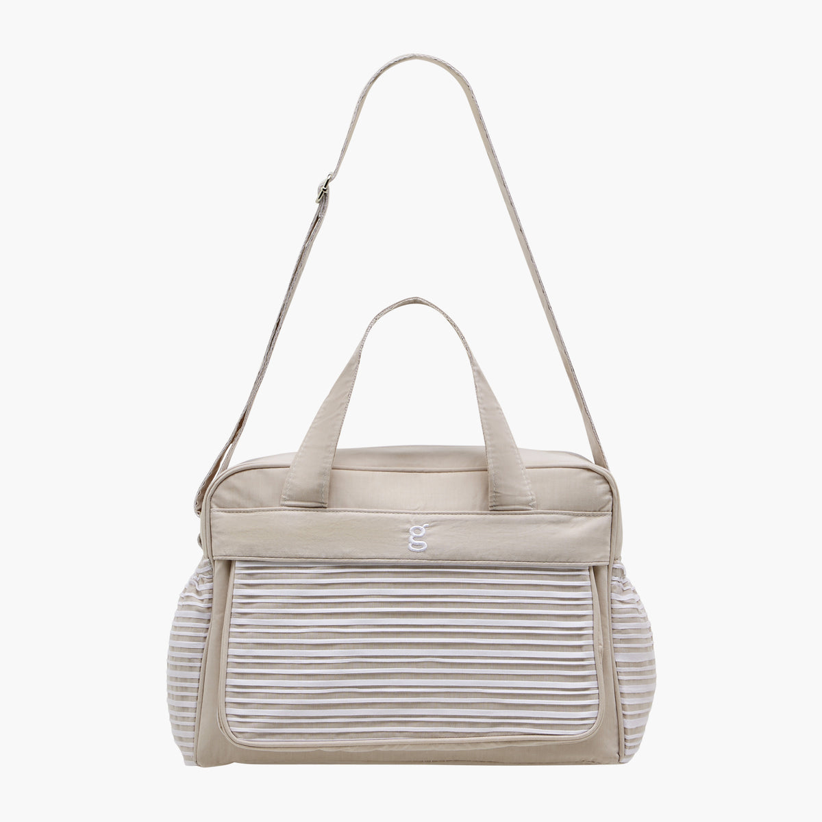 Giggles Striped Diaper Bag with Zip Closure and Adjustable Strap