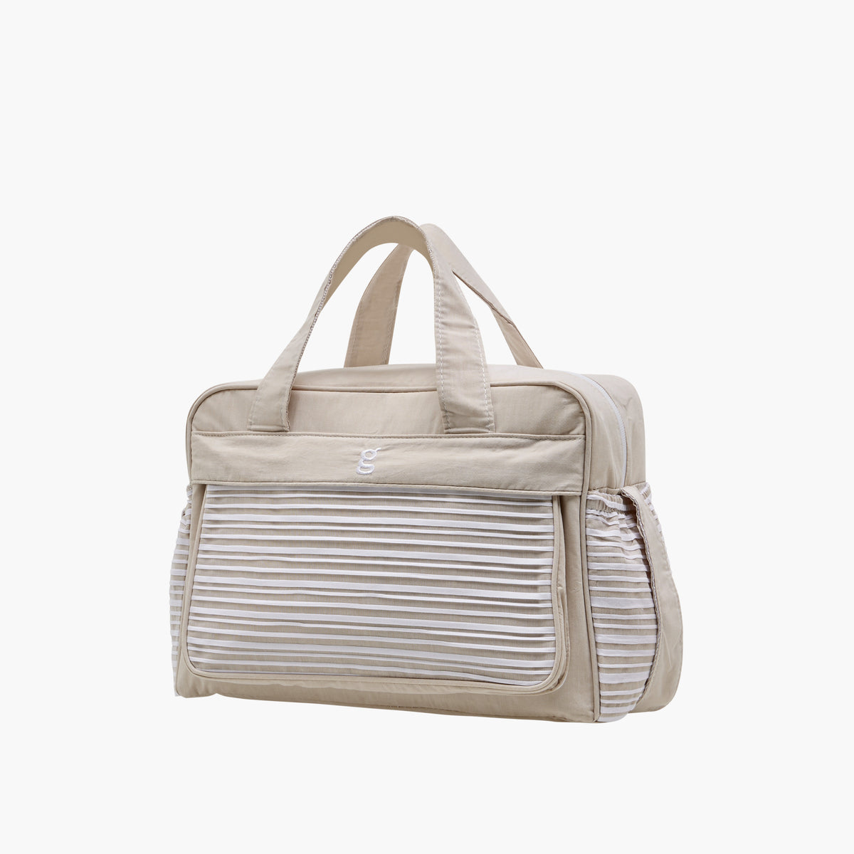 Giggles Striped Diaper Bag with Zip Closure and Adjustable Strap