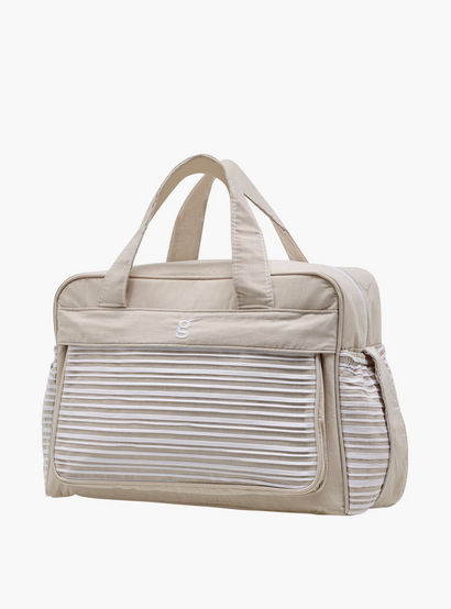Giggles Striped Diaper Bag with Zip Closure and Adjustable Strap-baby-gear-diaperbags-image-3