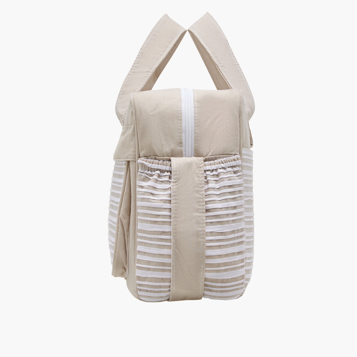 Giggles Striped Diaper Bag with Zip Closure and Adjustable Strap