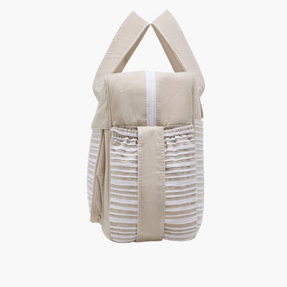 Giggles Striped Diaper Bag with Zip Closure and Adjustable Strap